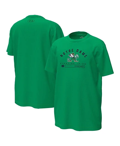 Under Armour Big Boys and Girls Green Notre Dame Fighting Irish Inline Tech Stretch T-Shirt
