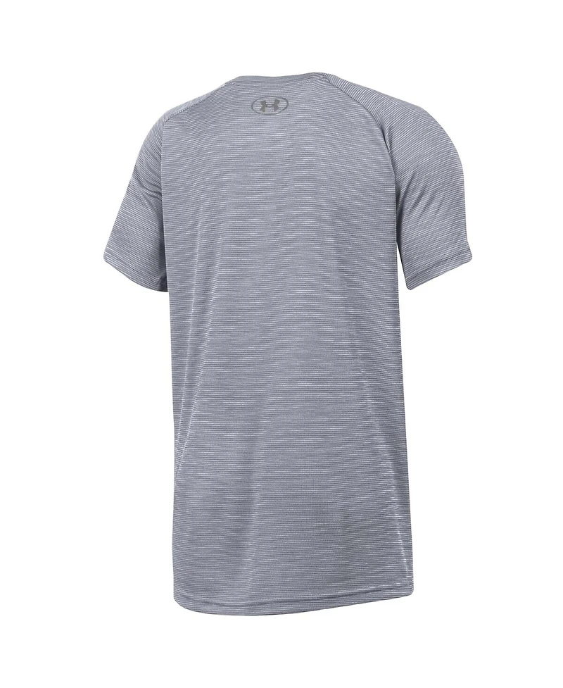 Under Armour Big Boys and Girls Heather Gray Notre Dame Fighting Irish Ultra Soft Rye Tech Performance T-Shirt