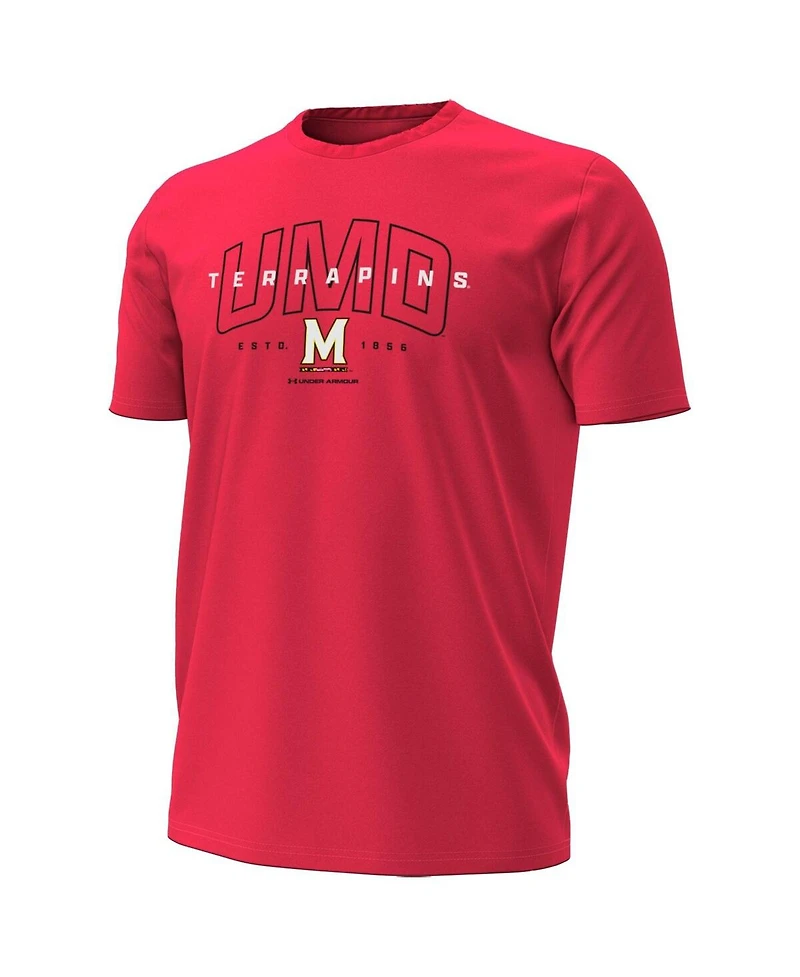 Under Armour Men's Red Maryland Terrapins Overlay Performance T-Shirt