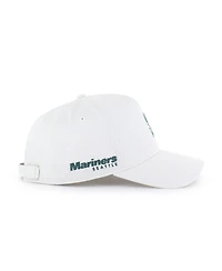 '47 Brand Men's White Seattle Mariners Foundational Pinch Offside Adjustable Hat