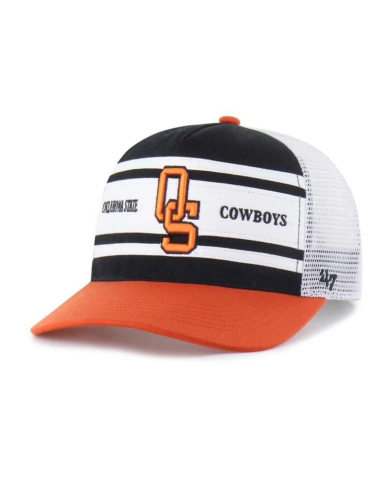 '47 Brand Big Boys and Girls Black/Orange Oklahoma State Cowboys Super Stripe Hitch Adjustable Trucker Hat