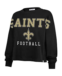 '47 Brand Women's Black New Orleans Saints Outreach City Oversized Long Sleeve T-Shirt