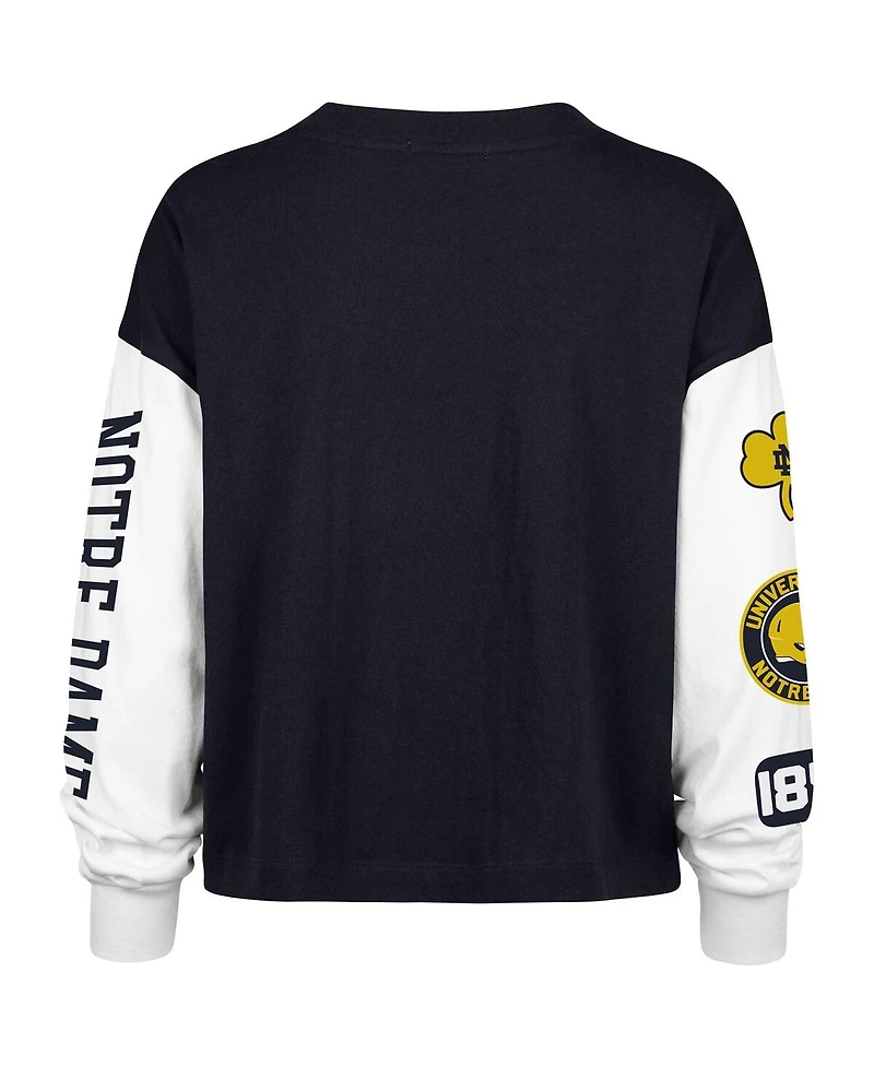 47 Brand Women's Navy Notre Dame Fighting Irish Sydney Long Sleeve T-Shirt