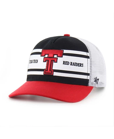 '47 Brand Big Boys and Girls Black/Red Texas Tech Red Raiders Super Stripe Hitch Adjustable Trucker Hat