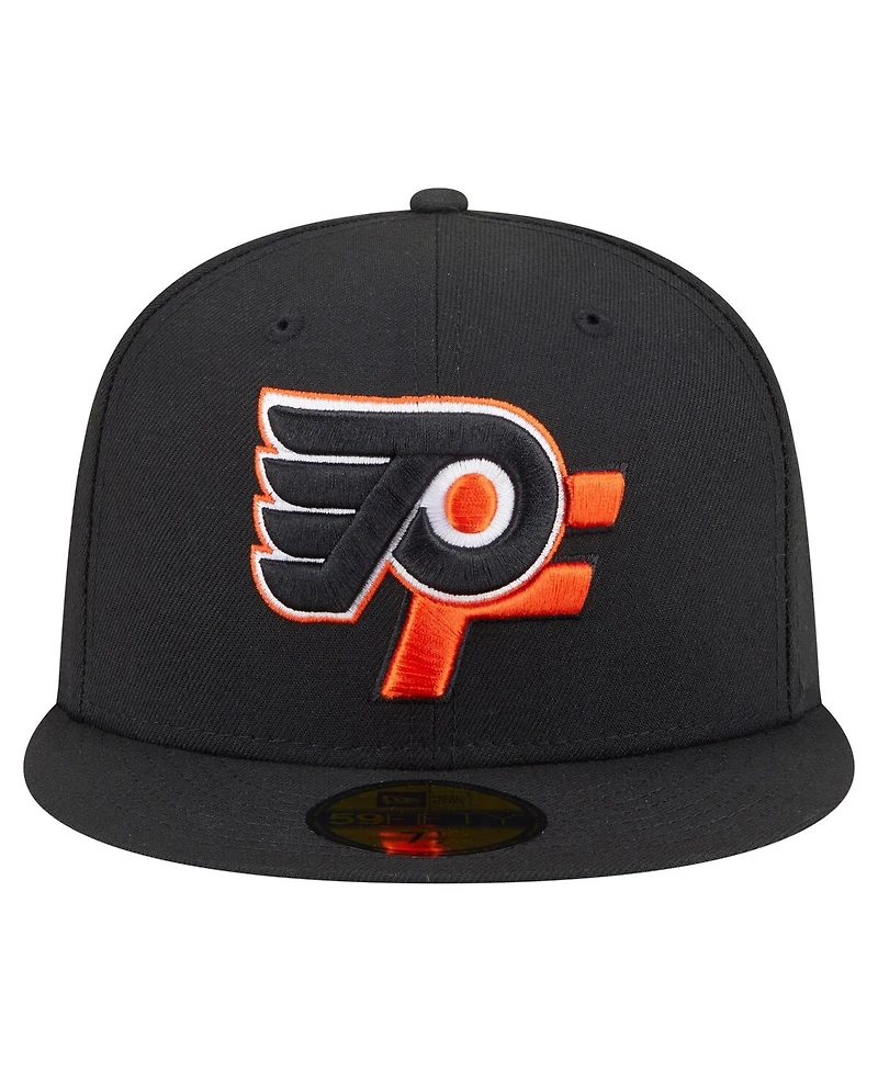 New Era Men's Black Philadelphia Flyers Deceptor 59FIFTY Fitted Hat