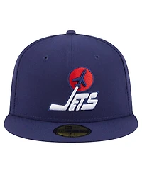 New Era Men's Navy Winnipeg Jets Deceptor 59FIFTY Fitted Hat