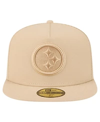 New Era Men's Beige Pittsburgh Steelers Color Pack A-Frame 59FIFTY Fitted Hat