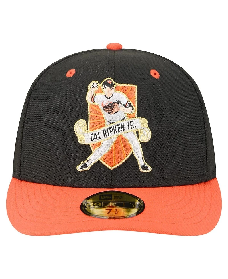 New Era Men's Cal Ripken Jr. Black Baltimore Orioles 59FIFTY Fitted Hat