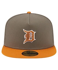 New Era Men's Olive/Orange Detroit Tigers Two-Tone Color Pack A-Frame 59FIFTY Fitted Hat