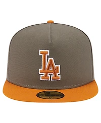New Era Men's Olive/Orange Los Angeles Dodgers Two-Tone Color Pack A-Frame 59FIFTY Fitted Hat