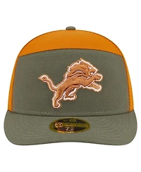 New Era Men's Olive/Brown Detroit Lions Two-Tone Color Pack Split Panel 59FIFTY Fitted Hat