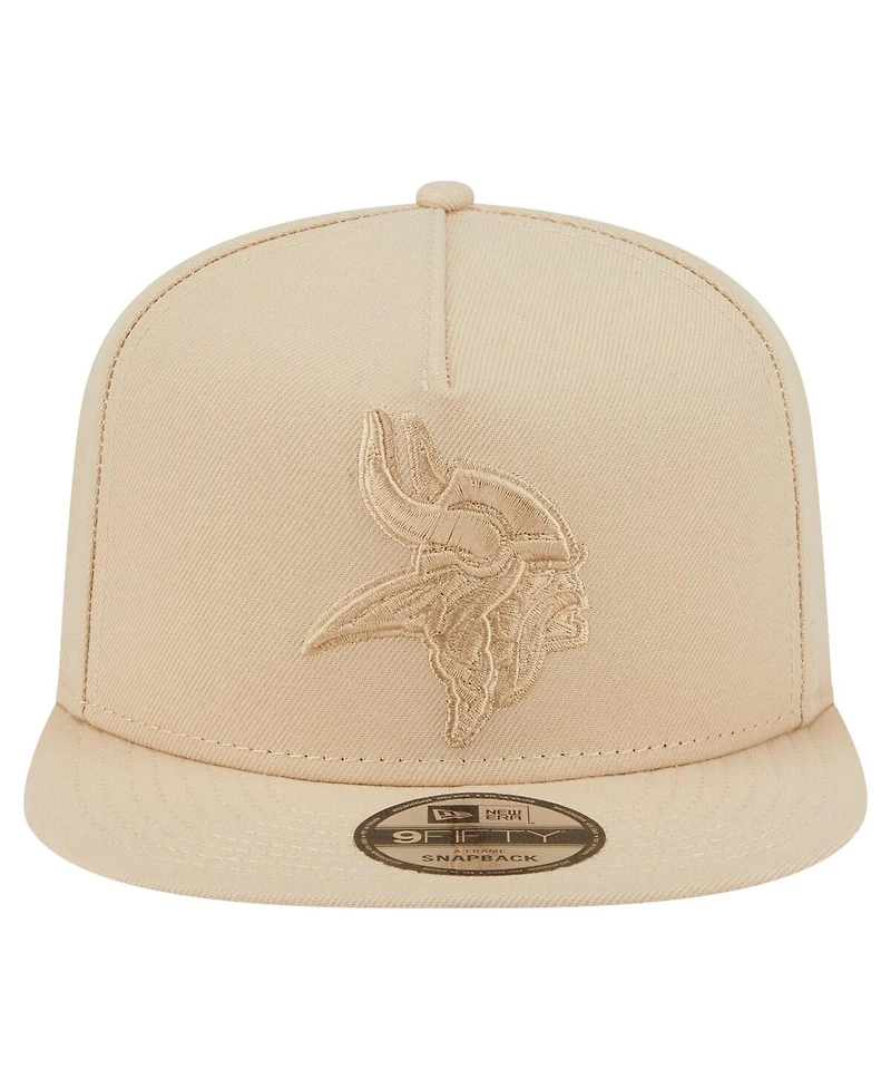 New Era Men's Light Beige Minnesota Vikings Color Pack A-Frame 9FIFTY Snapback Hat