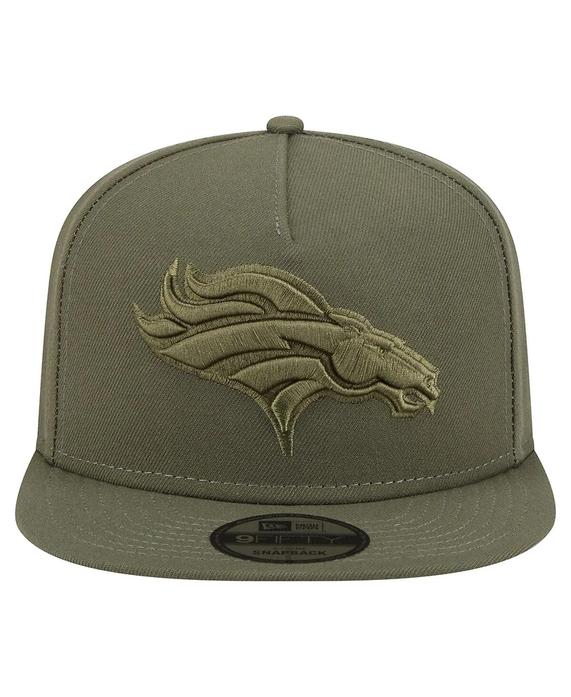 New Era Men's Olive Denver Broncos Color Pack A-Frame 9FIFTY Snapback Hat