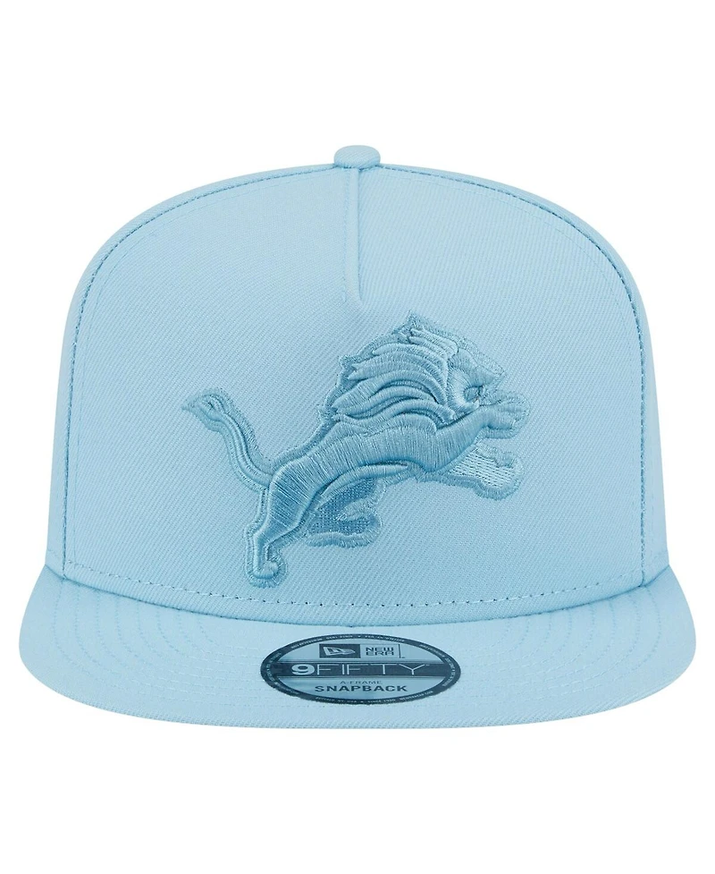 New Era Men's Light Blue Detroit Lions Color Pack A-Frame 9FIFTY Snapback Hat