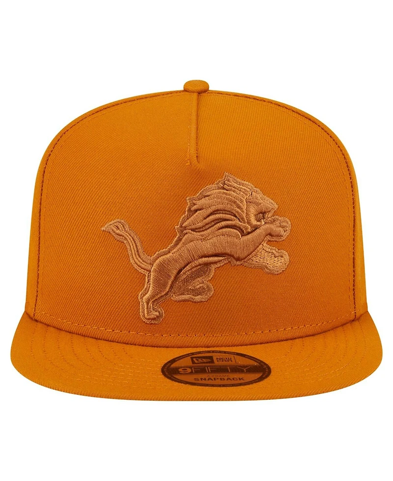 New Era Men's Brown Detroit Lions Color Pack A-Frame 9FIFTY Snapback Hat