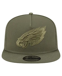 New Era Men's Olive Philadelphia Eagles Color Pack A-Frame 9FIFTY Snapback Hat