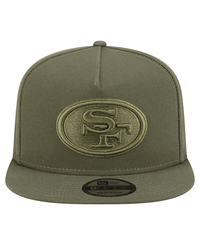New Era Men's Olive San Francisco 49ers Color Pack A-Frame 9FIFTY Snapback Hat