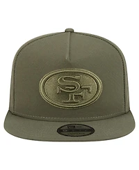 New Era Men's Olive San Francisco 49ers Color Pack A-Frame 9FIFTY Snapback Hat