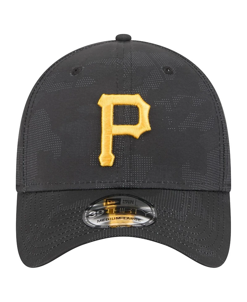 New Era Men's Black Pittsburgh Pirates Tonal Camo 39THIRTY Flex Hat