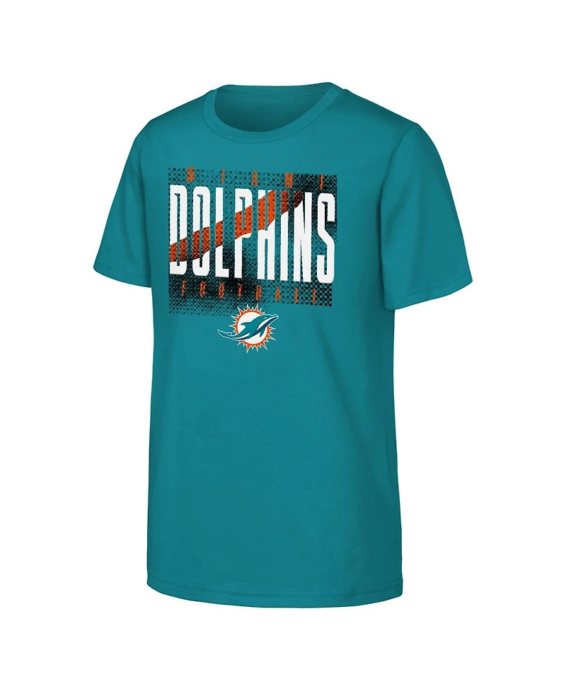 Outerstuff Big Boys and Girls Aqua Miami Dolphins Posterize T-Shirt