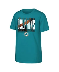 Outerstuff Big Boys and Girls Aqua Miami Dolphins Posterize T-Shirt