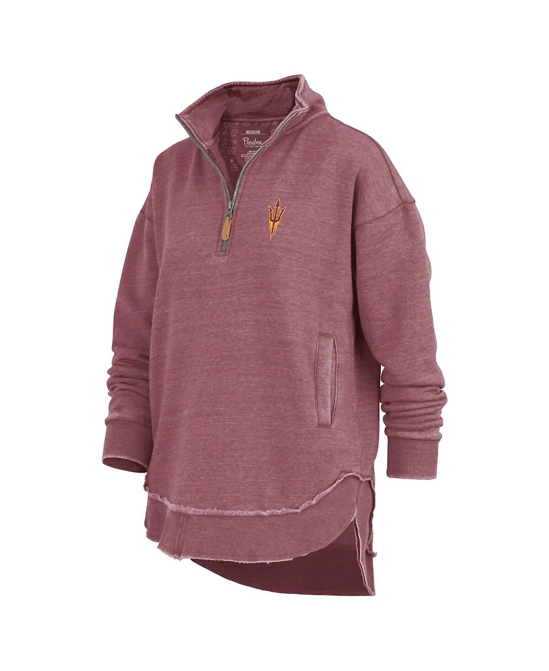 Pressbox Women's Maroon Arizona State Sun Devils Northfork Sojourn Poncho Quarter-Zip Sweatshirt