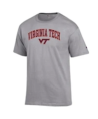 Champion Men's Heather Gray Virginia Tech Hokies Arch Over Logo T-Shirt