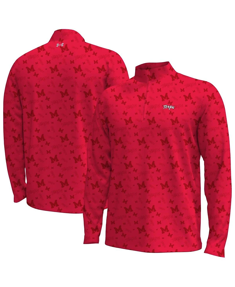 Under Armour Men's Red Maryland Terrapins Gameday Armourfuse Half-Zip Jacket