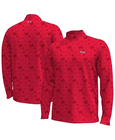 Under Armour Men's Red Maryland Terrapins Gameday Armourfuse Half-Zip Jacket