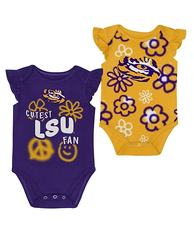 Outerstuff Baby Boys and Girls Purple/Gold Lsu Tigers Little Sunshine 2-Piece Bodysuit Set