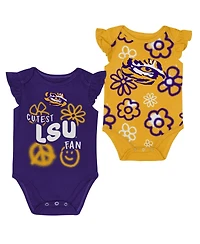 Outerstuff Baby Boys and Girls Purple/Gold Lsu Tigers Little Sunshine 2-Piece Bodysuit Set