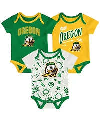 Outerstuff Baby Boys and Girls 3-Piece Oregon Ducks All Day Play Bodysuit Set