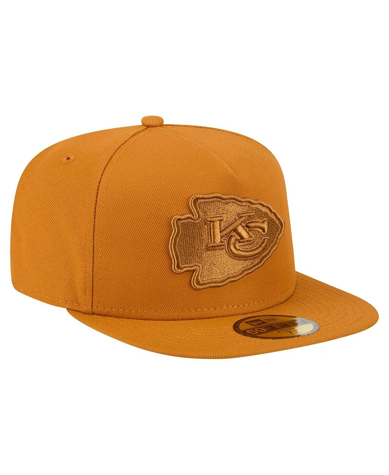 New Era Men's Brown Kansas City Chiefs Color Pack A-Frame 59FIFTY Fitted Hat