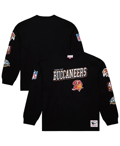 Mitchell & Ness Men's Black Tampa Bay Buccaneers Training Camp Vintage Logos Long Sleeve T-Shirt