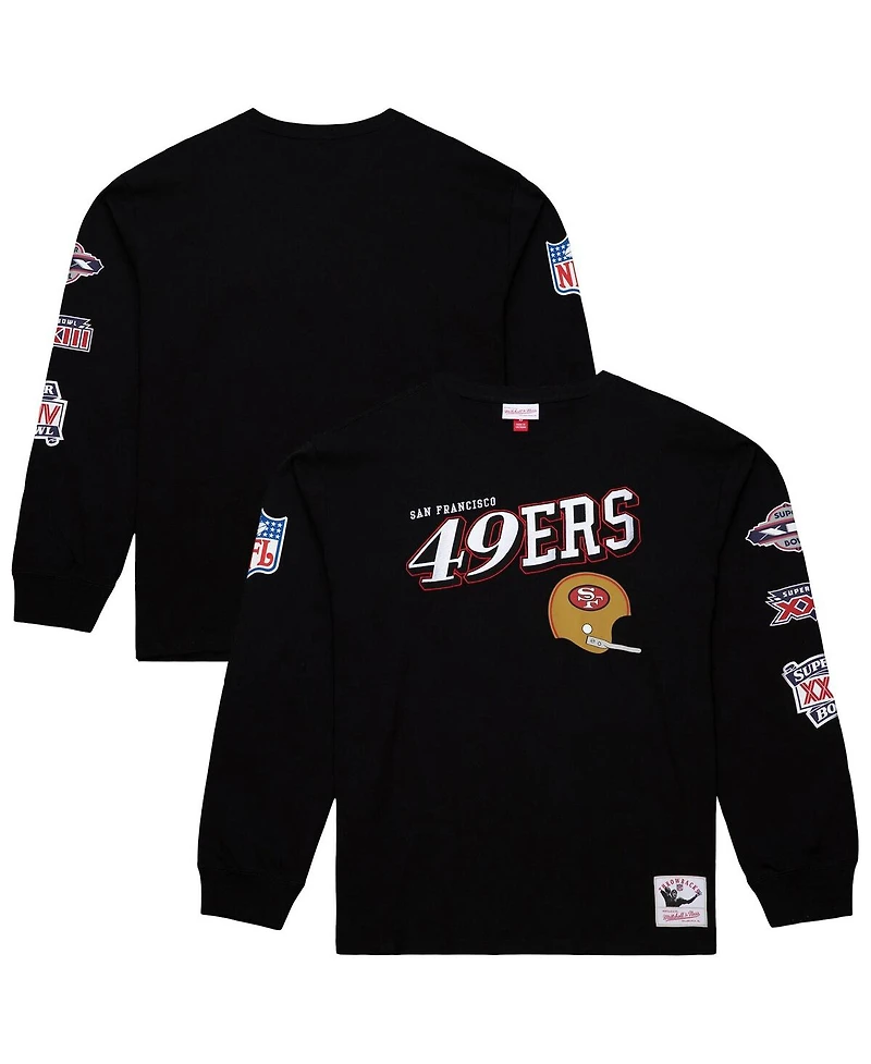 Mitchell & Ness Men's Black San Francisco 49ers Training Camp Vintage Logos Long Sleeve T-Shirt