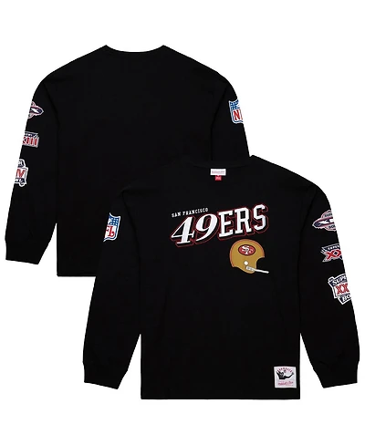 Mitchell & Ness Men's Black San Francisco 49ers Training Camp Vintage Logos Long Sleeve T-Shirt