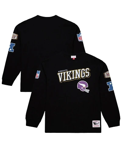 Mitchell & Ness Men's Black Minnesota Vikings Training Camp Vintage Logos Long Sleeve T-Shirt