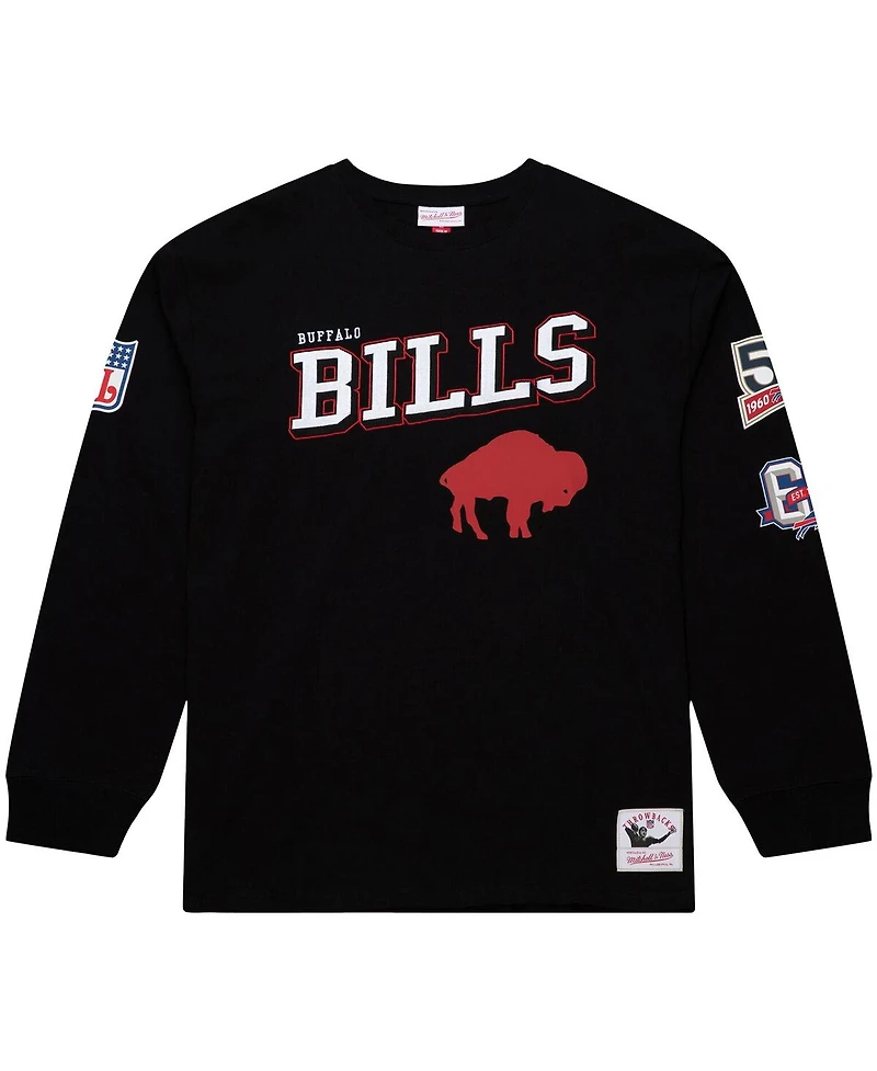Mitchell & Ness Men's Black Buffalo Bills Training Camp Vintage Logos Long Sleeve T-Shirt