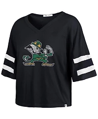 47 Brand Women's Navy Notre Dame Fighting Irish Premier Scout Sleeve Stripe Relaxed Dolman T-Shirt