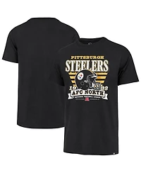 '47 Brand Men's Black Pittsburgh Steelers Stripe Splash Franklin Throwback T-Shirt
