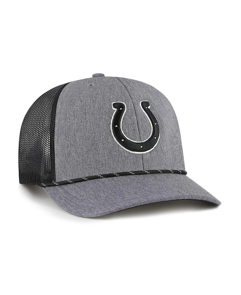 '47 Brand Men's Heather Charcoal Indianapolis Colts Carbon Rope Trucker Adjustable Hat