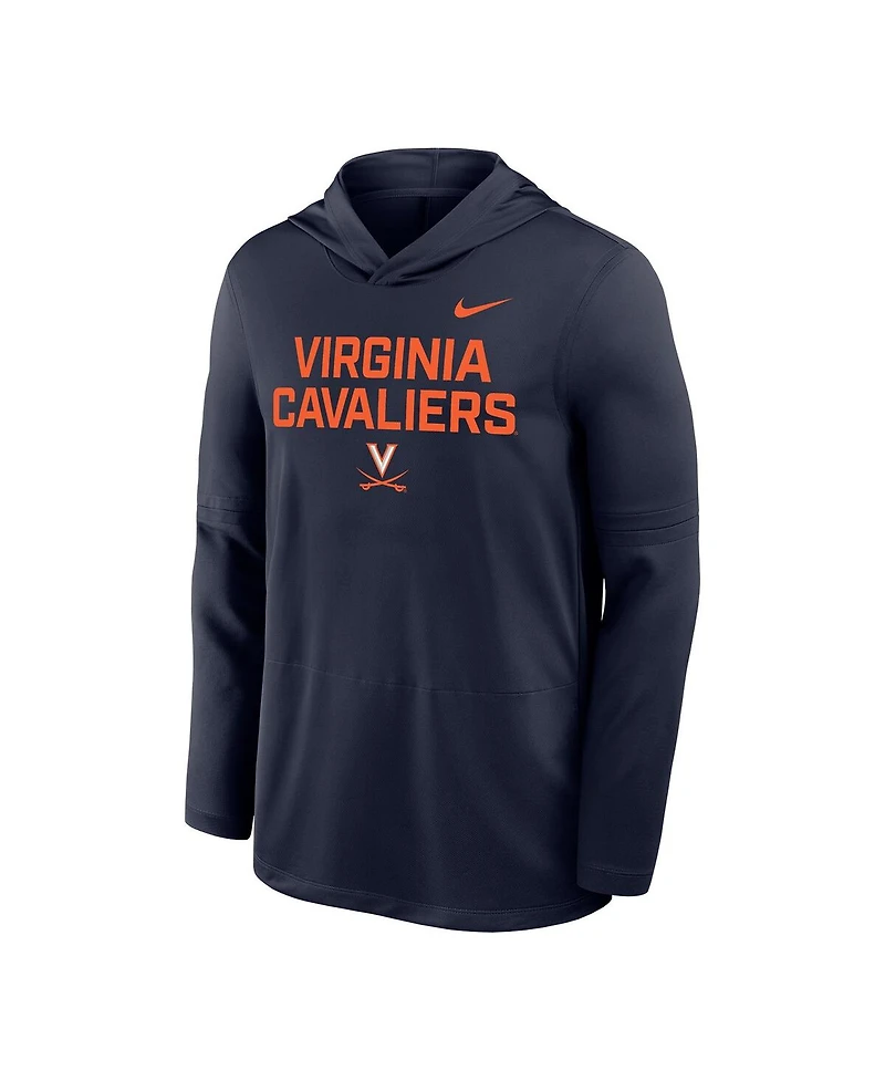 Nike Men's Navy Virginia Cavaliers 2025 Sideline Dri-fit Long Sleeve Hoodie T-Shirt