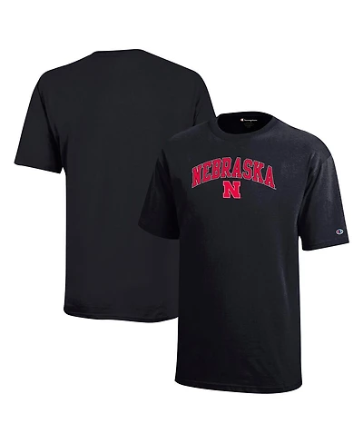 Champion Big Boys and Girls Black Nebraska Huskers Arch Over Logo T-Shirt