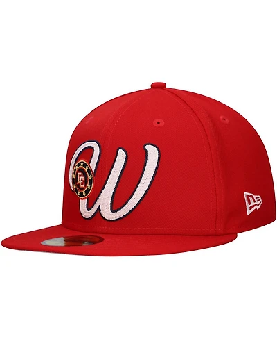 New Era Men's Red Washington Nationals Duo Logo 2.0 59FIFTY Fitted Hat