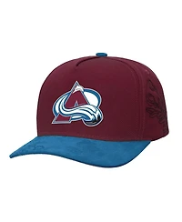 Mitchell Ness Men's Burgundy/Blue Colorado Avalanche May Flowers Pro Crown Adjustable Hat