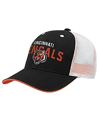 Outerstuff Big Boys and Girls Black Cincinnati Bengals Core Lockup Trucker Adjustable Hat