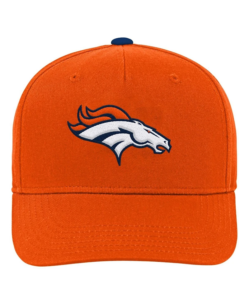 Outerstuff Big Boys and Girls Orange Denver Broncos Team Pre-Curved Adjustable Hat