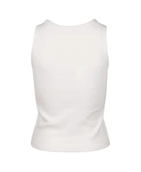 47 Brand Women's Cream Michigan Wolverines Micro Logo Ribbed Cropped Tank Top