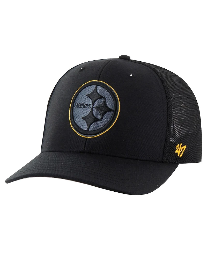 '47 Brand Men's Black Pittsburgh Steelers Blackball Trophy Flex Hat