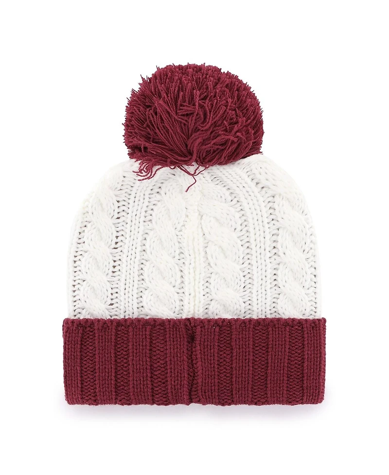 '47 Brand Women's White Florida State Seminoles Fireside Cuffed with Pom Knit Hat
